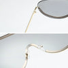 Metallische Oversized Punk Sonnenbrille Damen Semi-Randlose Schutzbrille Shield Lens Designer Große Sonnenbrille Damen Modeaccessoires