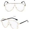 Oversized Hollow One-Piece Sunglasses Women Big Frame 2024 Luxury Brand Special-Shaped Sun Glasses For Ladies Eyewear Shades
