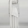 TARUXY Mode Trägerloses Kleid mit Band Frauen Elegantes Ärmelloses Mesh Strand Urlaub Langes Kleid Frühling 2025 Neues Damenkleid