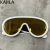 Oversized Wellen-Masken-Sonnenbrille Einteilige Damen-Sport-Y2K-Punk-Sonnenbrille für Damen 2024 Luxusmarke Steampunk-Brillen-Goggle
