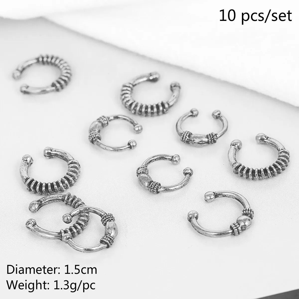 5-50 Pcs/set Opening Silver Hair Ring Hip-hop Hair Braid Charm Dreadlock Beads Clips Cuffs Rings Jewelry Dreadlocks Accessories