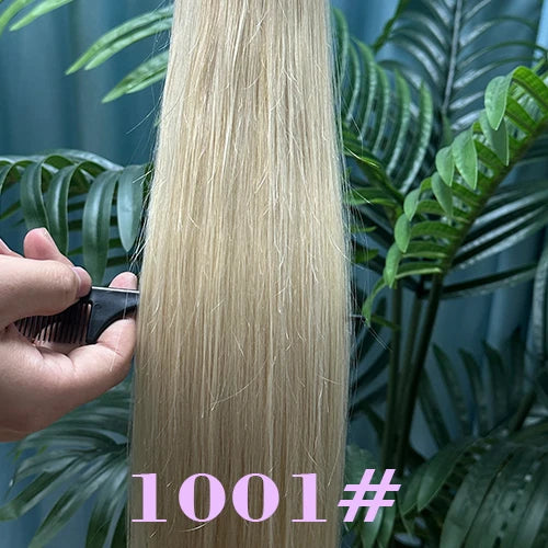 50Pcs Nano Ring Human Hair Extensions Straight Remy Micro Beads Ring Hair Extension 0.5g/0.8g/1g/Strand 12-26Inch Natural Color
