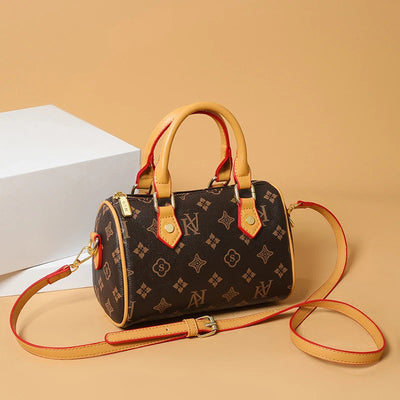 Fashionable Leather Tote Bag With Letter Logo - Vintage Crossbody Purse For Women, Trendy Paris Designer Shopper  Bag Large