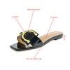 Plus size 35-44 leather slippers women's luxury party shoes square toe fishmouth shoes outdoor beach flip-flops in summer