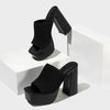Aneikeh Sommer Strickgarn Plissee Plateau Rom Flache Dicke Sohle Offene Spitze Dünne Absätze Damen Sandalen Slip-On Party Schuhe