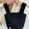 2026 Summer Women Sexy Sleeveless Tops Fashion Short Square Collar Tank Tops 6 Colors Knitted