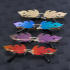Fashion Fire Flame Sunglasses Women Men Rimless Wave Sun Glasses UV 400 Eyewear Luxury Trending Narrow Sunglasses