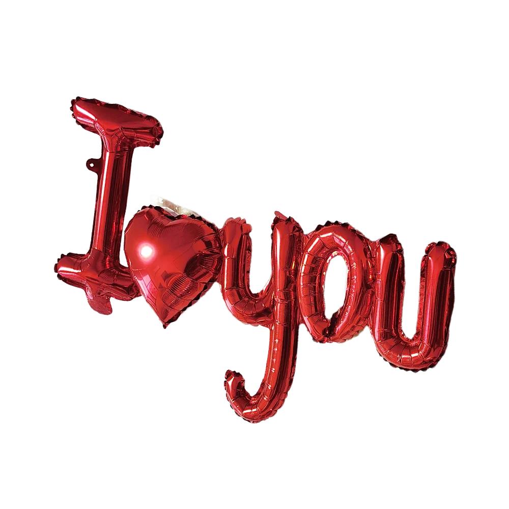 Ich liebe dich roter Herz-Buchstaben-Ballons Folien-Globos Valentinstag Hochzeitsdekorationen Brautparty Jubiläumsbedarf