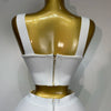Damen sexy Top kurzer Rock Bodycon Bandage Zweiteiler Sets Weiß Schwarz 2025 Abendparty Luxus Geburtstag Outfit Nachtclub Anzüge