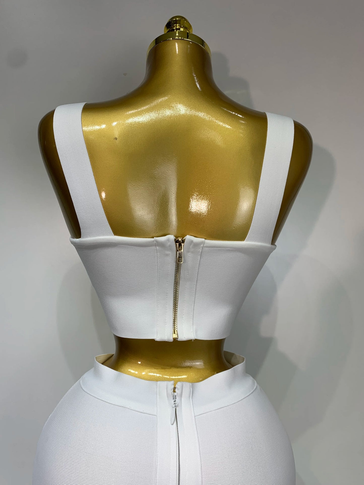 Damen sexy Top kurzer Rock Bodycon Bandage Zweiteiler Sets Weiß Schwarz 2025 Abendparty Luxus Geburtstag Outfit Nachtclub Anzüge