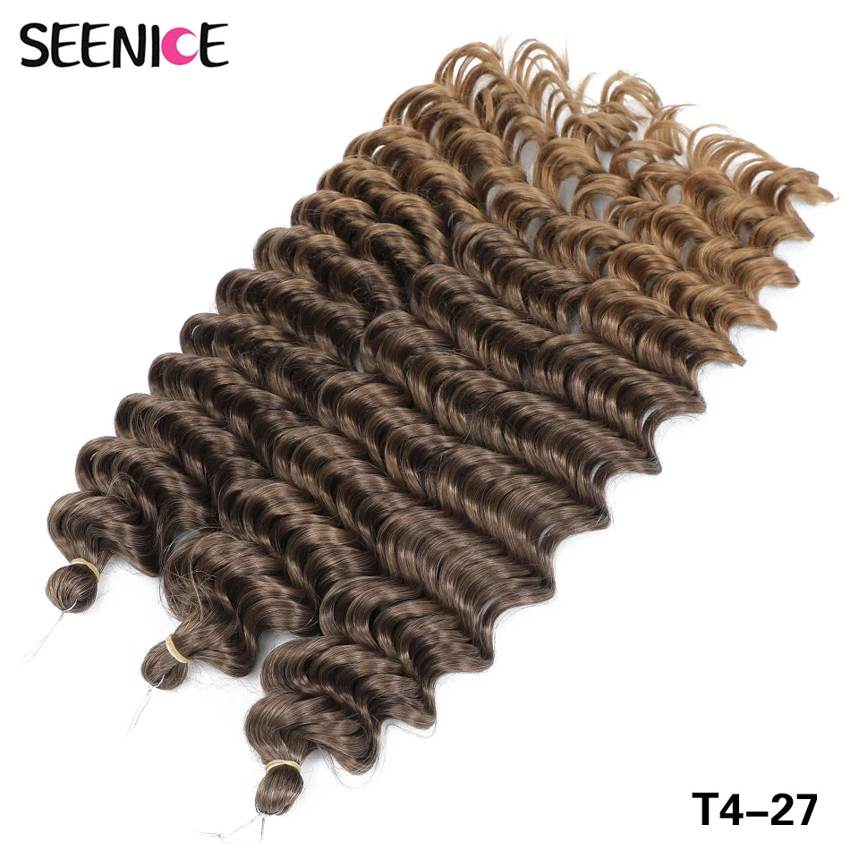 Deep Wavy Twist Synthetische Häkelhaare Afro Lockiges Haar Afrikanische Häkelzöpfe Ombre Blonde Flechthaarverlängerungen für Frauen