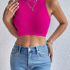 Women's Solid Ribbed Crop Tank Top Casual Sleeveless Basic Summer Top Comfortable Fit Fashionable Trendy