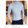 Mens Turtleneck Sweaters Winter Warm Knit Pullover Korean Cotton Solid Color Casual Slim Sweater Male Clothing Bottoming Shirt