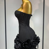 Women Sexy Strapless Flower Prom Gown Mini Dress Celebrity Red Carpet Fashion Evening Party Celebrate Birthday Club Dresses