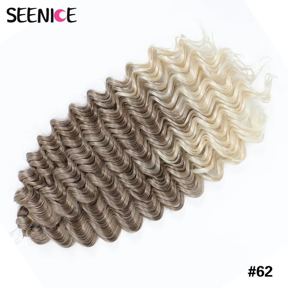 Deep Wavy Twist Synthetische Häkelhaare Afro Lockiges Haar Afrikanische Häkelzöpfe Ombre Blonde Flechthaarverlängerungen für Frauen