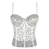 SXTHAENOO Damen Sexy Fashion Crop Top Diamant Blume Trägerloses Bustier Top BH Nachtclub Party Tank Top Weiblich Ropa De Mujer
