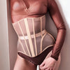Women Abdomen Tight Corset Crops Under Bust Bustiers Breathable Mesh Waist Girdle With Bones Slimming Lace Up Bodices