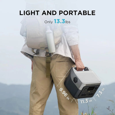 ECOFLOW Portable Power Station RIVER 2 Max, 499Wh/512Wh LiFePO4-Akku/ 1 Stunde Schnellladung, bis zu 1000W Leistung