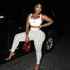 STYLISH LADY Moon Printed Sports 2 Piece Set Women Sleeveless Crop Top and Skinny Pant Suits 2025 Summer Street Fitness Outfits