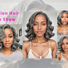 Salz-und-Pfeffer Loose Wave Lace Front Bob Perücke Echthaar Seitenscheitel 5x5 HD Verschluss Lace Perücke Ready To für schwarze Frauen