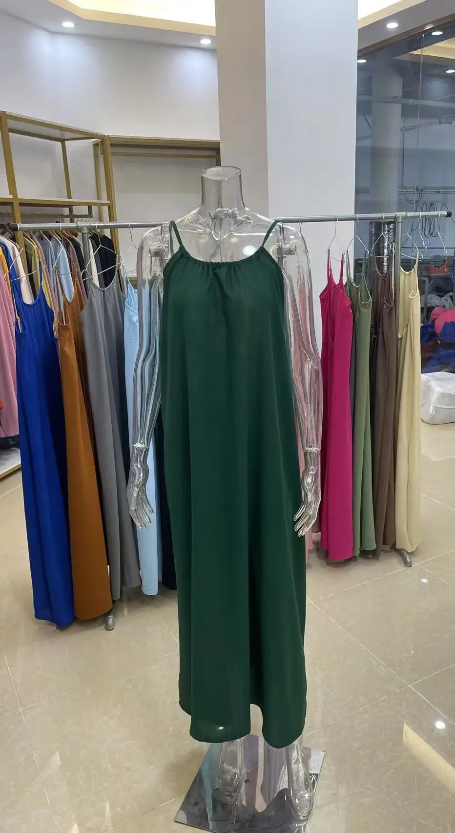 New Arrival Women's Strapless Backless Long Loose Home Dress Comfortable Sleepwear Casual Maxi Dress