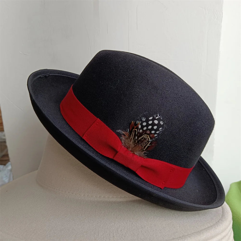 the Derby Hat bowler hat  Fedora for Women and Men Party Hat Men Hat for Winter Elastic Band Felt Hat Jazz Church Hat Wholesale