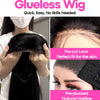 Wear And Go Glueless Pre Cut Wigs Human Hair Straight Lace Front Wigs Human Hair 13x4/13x6/5x5 Glueless Wear To Go Natural Black
