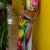 Weird Puss Colorful Leopard Women 2 Piece Set Y2K Beach Vacation Halter Tank Tops+Wrapped Maxi Skirts Matching Vacation Clubwear