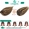 25-45cm Womens Hair Topper with Clips 100% Remy Human Hair Toppers for Thin Hair Natural Color Clip In One Piece Hair Extensions