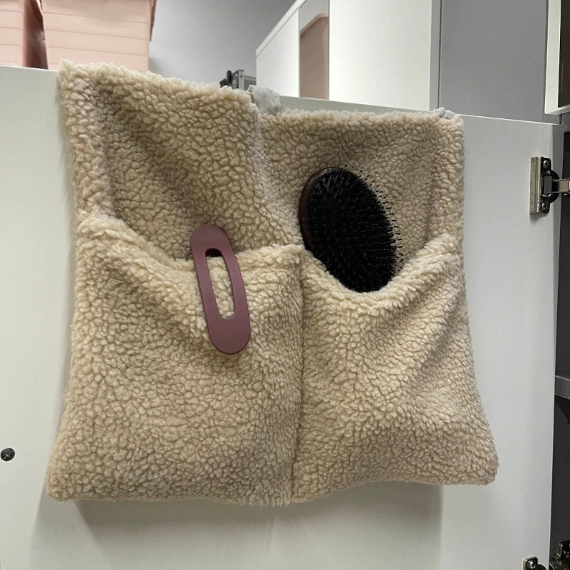 Neuer dicker Plüsch Babybett Hängetasche Tragbare Doppeltaschen Neugeborenen-Bett Spielzeug Organizer Tasche Bettkopfteil Aufbewahrungstasche