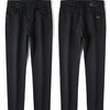 Men's pure black jeans Korean version trendy straight fit pants men's comfortable and elastic classic business jeans