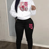 Women's Hoodies Sets Pants Suit 2 Piece Outfits 2025 New Letter Print Bear Aesthetics Sweatshirt and Sweatpants Womens Tracksuit