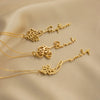 eManco Custom Birth Month Botanical Flower Pendant Stainless Steel Gold Plated Personalized Name Necklace Women's Accessories