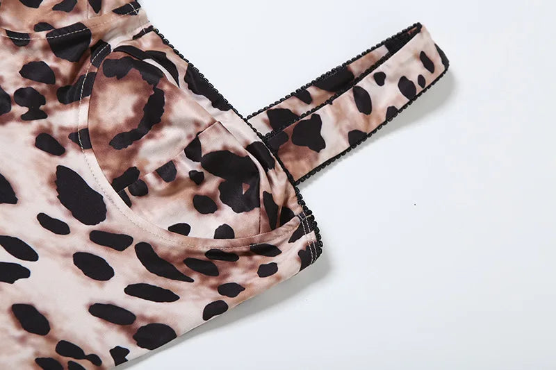 Leosoxs Sexy Jumpsuit Damen Ärmellos 2025 Sexy Trend Leopardenprint Ärmelloser Street Fit Stretch Aktivität Workout Overalls