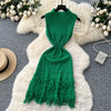 YuooMuoo Chic Fashion Sexy Package Hips Knitted Mini Dress 2026 New Summer Sleeveless Tassels Bodycon Party Dress Beach Vestidos