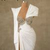 3 Designs Formal Evening Dress Heavy Customized Silver Crystals Beading Prom Gown Elegant Wedding Party Dresses Vestido De Noiva