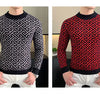 Herbst Winter Samt Strickpullover Herren Langarm Rundhalspullover Slim Fit Business Freizeit Strickwaren Tops Herrenbekleidung