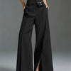 Yeezzi Urban Female Suit Pants 2025 New Fashion Black White Color Loose Straight Pant High-Waisted Pleated Split-Front Trousers