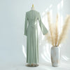 Clothes for Muslim Women Solid Robe Malay Turkey Dubai Zipper Cardigan Robe Fashion Simplicity Summer Dress Abayas for Women