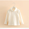 2025 Spring Autumn 2-10 Years Children'S Candy Color Sweet Long Sleeve High Neck Unisex Kids Girl Boy Basic Turtleneck T-Shirt