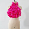 New Rosered Women Sexy Florals Backless Bodycon Tops Celebrate Nightclub Party Bar Dancer DJ Performance Costume