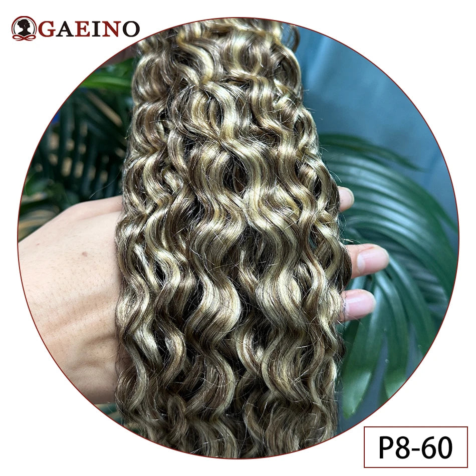 Tape In Hair Extensions Water Wave Real Human Hair 2# Dark Brown Natural Cural Tape On Hair Ectensions Skin Weft Hairpiece 2G/Pc