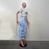 Mid Length Skirts Women Denim Skirt Hole Pockets A Line Slit Slim Y2k Streetwear Elegant Splice Y2k High Waist Summer 2025