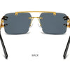 KAMMPT Vintage Rimless Sunglasses Men Women Fashion Oversized Square Shades Eyewear New Double Bridge Gradient UV400 Sun Glasses
