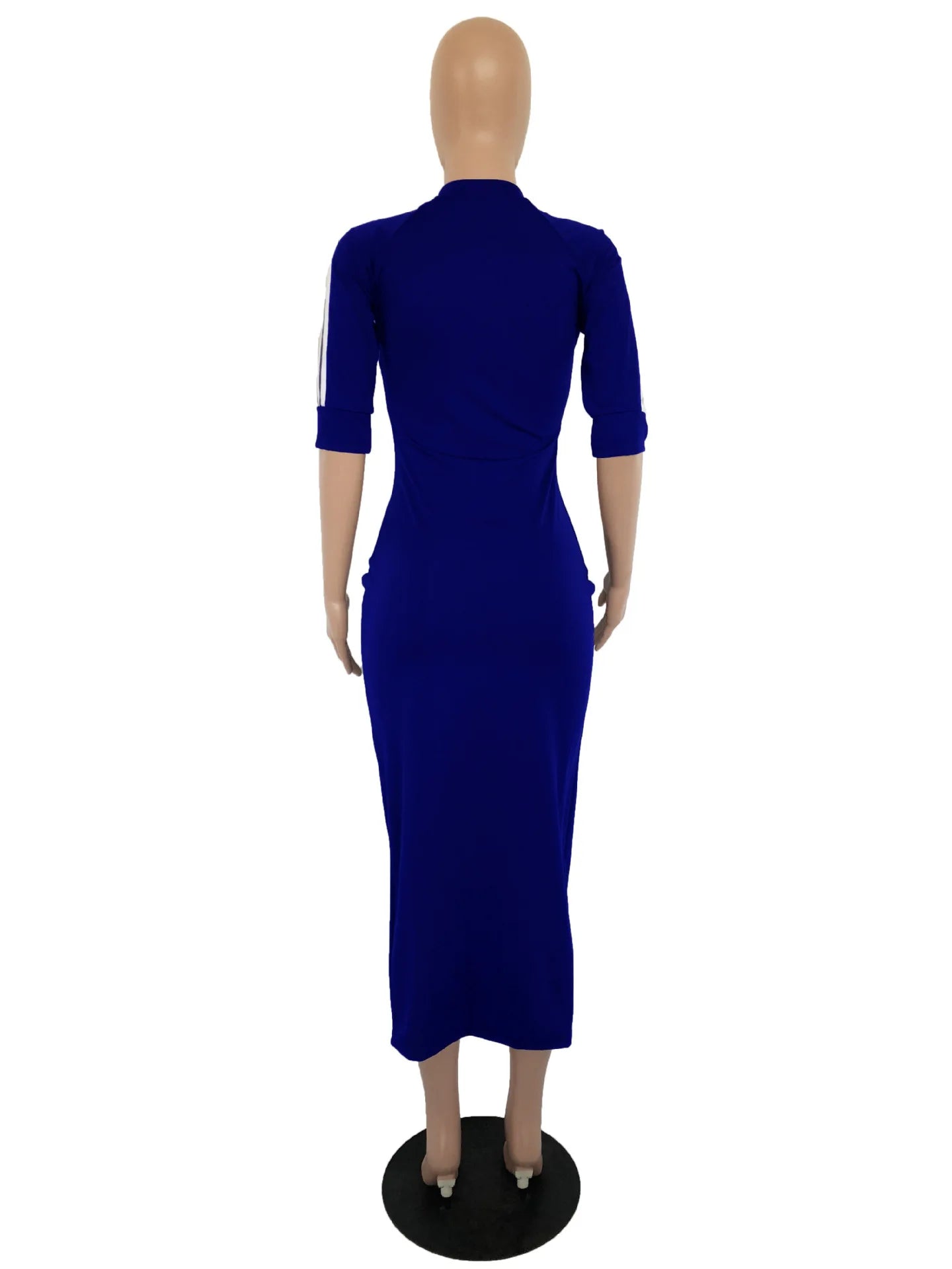 European and American women's fashion white stripe dress