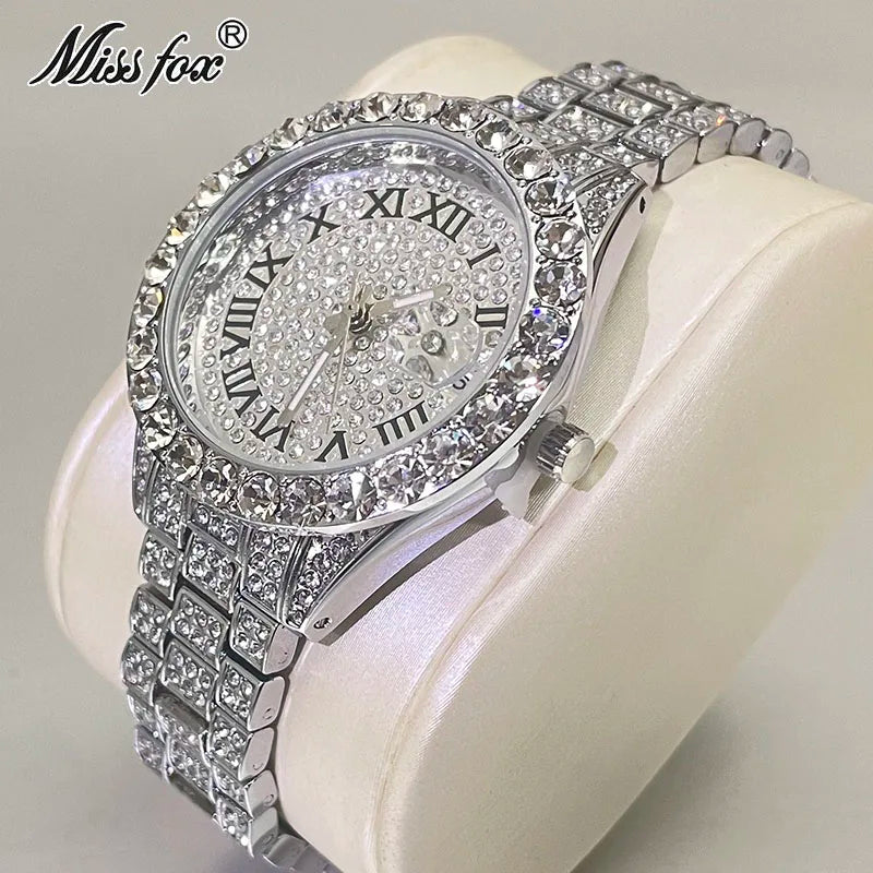 MISSFOX Pink Damen Armbanduhren Luxus Klein Zifferblatt Elegant Quarz Uhr Für Damen Icy Look Party Schmuck Mini Babe So Süß Armbanduhr