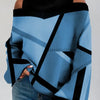 2024Damen Langarm Rollkragenpullover Damen Sexy schulterfrei ausgehöhlte lockere bedruckte T-Shirts 2024 Herbst Mode T-Shirt Top