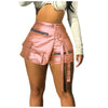 Womens Glitter Metallic Pu Leather Booty Shorts Elastic Waist Solid Color Hotpants With Tight Fit Shorts Nightclub Bar Shorts