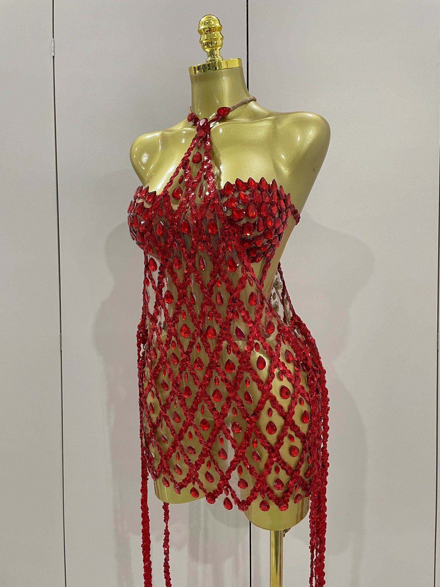 Sexy Sparkly Sequin Diamond Mesh Transparent Two Piece Set Women Celebrate Evening Party Birthday Dress Stage Photo Shoot Wear