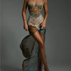 Mozision Leopard Print Lace Split Sexy Maxi Dress Women Gown Elegant Patchwork Chiffon Sleeveless Backless Beach Evening Dress